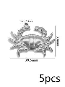 5 piezas de colgantes de criaturas marinas de estilo mixto, acero inoxidable 304 con chapado en oro de 18K, accesorios de joyería hechos a mano DIY/resistentes al agua y a la decoloración - colgante - Ver 11