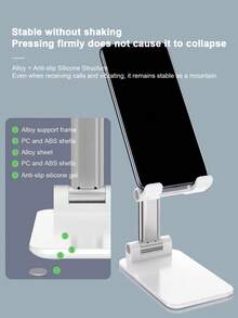 Soporte Universal Deslizado para Teléfono de Escritorio, Soporte Plegable con Altura Ajustable y Carga Inalámbrica, Conveniente para Tabletas y Teléfonos - Multicolor - Ver 6