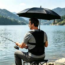 1 pieza Arnés ajustable para paraguas de doble hombro manos libres, soporte de correa de malla transpirable para paraguas de mango largo , apto para pesca al aire libre, fotografía y camping - Arnés de paraguas ajustable estándar - Ver 1
