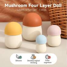 Stacking Nesting Mushroom Toys, Size Recognition Sorting Educational Toy, Early Childhood Fine Motor Skill Training, Toddler Water Play Toy - Multicolor - View 4