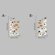 2/1pc Halloween Static Window Cling Set, Removable & Reusable Vinyl Glass Stickers, Cute Cartoon Ghost Bat Spider Web Boo Trick Letter Waterproof Window Decals, Bedroom Glass Door Shop Window Halloween Party Decoration - Multicolor - View 13