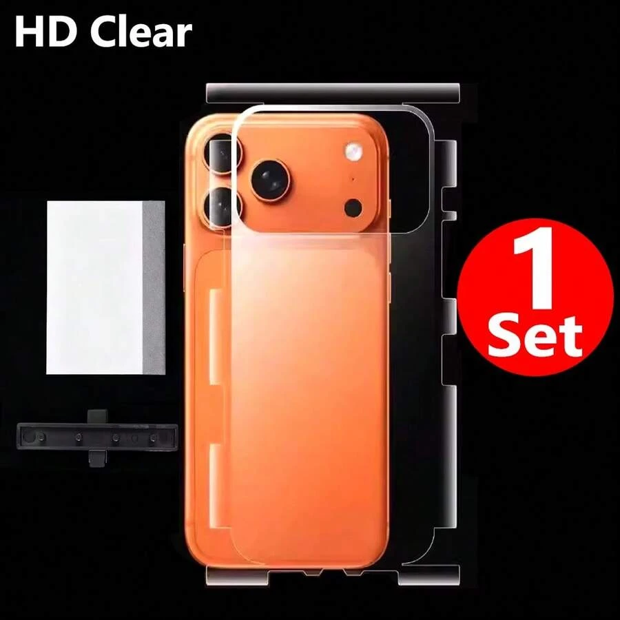 1pc High Definition Back Protective Film For Apple 17 Series, Apple 17 Pro / 17 Pro Max / 17 / Apple Air High Definition TPU Back Film, Full Edge Frame Back Film Full Coverage, Hydrogel Back Cover Protective Film, Ultra-Thin Anti-Drop Soft Sticker - Clear - View 1