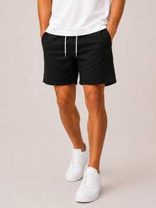 Kit 3 Premium Linen Shorts Bermuda Mauricinho Men's Casual Basic Comfortable Drawstring Waist - 西瓜粉 - 查看 6