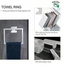 Juego de 5 piezas de accesorios de baño con toallero, soporte de papel higiénico con estante, montado en la pared, de oro cepillado, acero inoxidable, juego de accesorios de baño - Cromo pulido - Ver 3