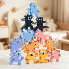 Puppy Stacking Balance Blocks Educational Puzzle Toy Wooden Stacking Tower For Kids - 彩色 - 查看 6
