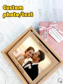 Marco de fotos de escritorio personalizado con foto, pantalla de desplazamiento, decoración de escritorio con foto personalizada, adecuado para el hogar y la oficina, caja de recuerdos de fotos giratoria, regalo de aniversario, Día de San Valentín, cumpleaños, graduación, soporte de exhibición de fotos - Multicolor - Ver 6