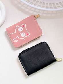 Cartoon Cute Cat Coin Purse With Multiple Card Slots And Zipper - Cat - View 3