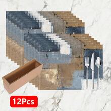 1pc/4pcs/6pcs, Home Decor, Abstract Pattern Printed Linen Placemats, All Season, Suitable For Dining Table, Washable Placemats, Coasters, Kitchen Placemats, Home Goods, Kitchen Supplies, Dining Table Decor - Multicolor - View 17