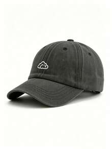 BONNY BOOM 1pc Unisex Vintage Washed Baseball Cap - Simple White Cloud Embroidery, Soft Adjustable Dad Hat For Women And Men, Suitable For Outdoor, Beach, Vacation, Travel, Halloween, Christmas, Back To School, Gift For Friends And Family - Baseball Cap - View 4