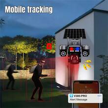 Solar Security Camera Outdoor, 6MP Dual Lens PTZ Camera With 7W Solar Panel, 355° Pan/Tilt, Color Night Vision, PIR Human Detection, 2-Way Audio, 8000mAh Battery, V380-Pro App For Home Surveillance (Without Memory Card) - QD5SXT-6MP - View 10