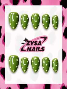 Zysa 10pcs Handmade Nails Press On Nails Short Nails For Summer Vacation Graduation Party - Multicolor - View 1