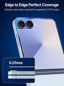 2片裝高清晰透明鋼化玻璃螢幕保護貼，相容 Galaxy Z Flip 8/Z/Z Flip 6/Z Flip 5 折疊手機，全螢幕覆蓋，易安裝，手機配件 - 無色 - 查看 5