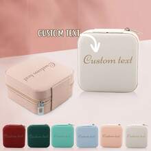 1 PC Travel Jewelry Bridesmaid Box Custom Jewelry Box Travel Jewelry Case Sage Green Box Bridesmaid Gift Personalized Box Name - Multicolor - View 7