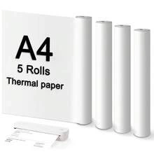 A4尺寸熱感印紙，5捲快乾熱感印紙，印刷清晰，適用於大多數便攜式印表機 - A4 - 查看 1