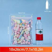 50/100入雷射彩虹禮品袋 多尺寸款 全息正面視窗可重複使用夾鏈袋 適合小商家、樣品珠寶、新年節慶禮物糖果袋 - Laser Rainbow - 查看 35
