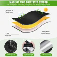 Lawn Mower Cover, Anti Sailor Push Type Lawn Mower Protective Cover, Universal Oxford Cloth Lawn Mower Cover, With Dust-Proof And UV Resistant Functions, Equipped With Drawstring Design (210D, 75 X 25 X 40 Inches) - New Thickened Lawn Mower Cover - View 3