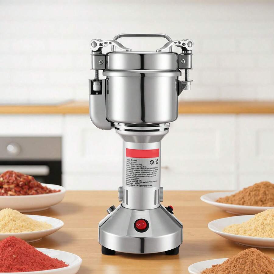 Electric Grain Mill Grinder, 0.3 Lbs Commercial Spice Grinders, High Speed 850W Stainless Steel Pulverizer Powder Machine, For Dry Grains, Spices, Cereals, Coffee, Corn & Pepper, Straight Type - 150 Gal 900 W - View 1