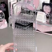 Estante colgante de acrílico transparente, organizador minimalista de almacenamiento de escritorio, soporte de exhibición - Transparente - Ver 5