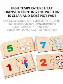 Number And Animal Matching Puzzle: A Fun Hands-On Board For Children, Made Of Wood, For Preschool Education And Improving Hand-Grip Ability - Multicolor - View 11