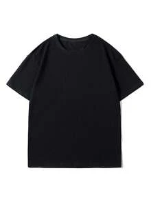 Plus Size Memorial Gift & Men's Black Casual T-Shirt, Create Your Own Exclusive Printed T-Shirt. Sports Summer - Black - View 4