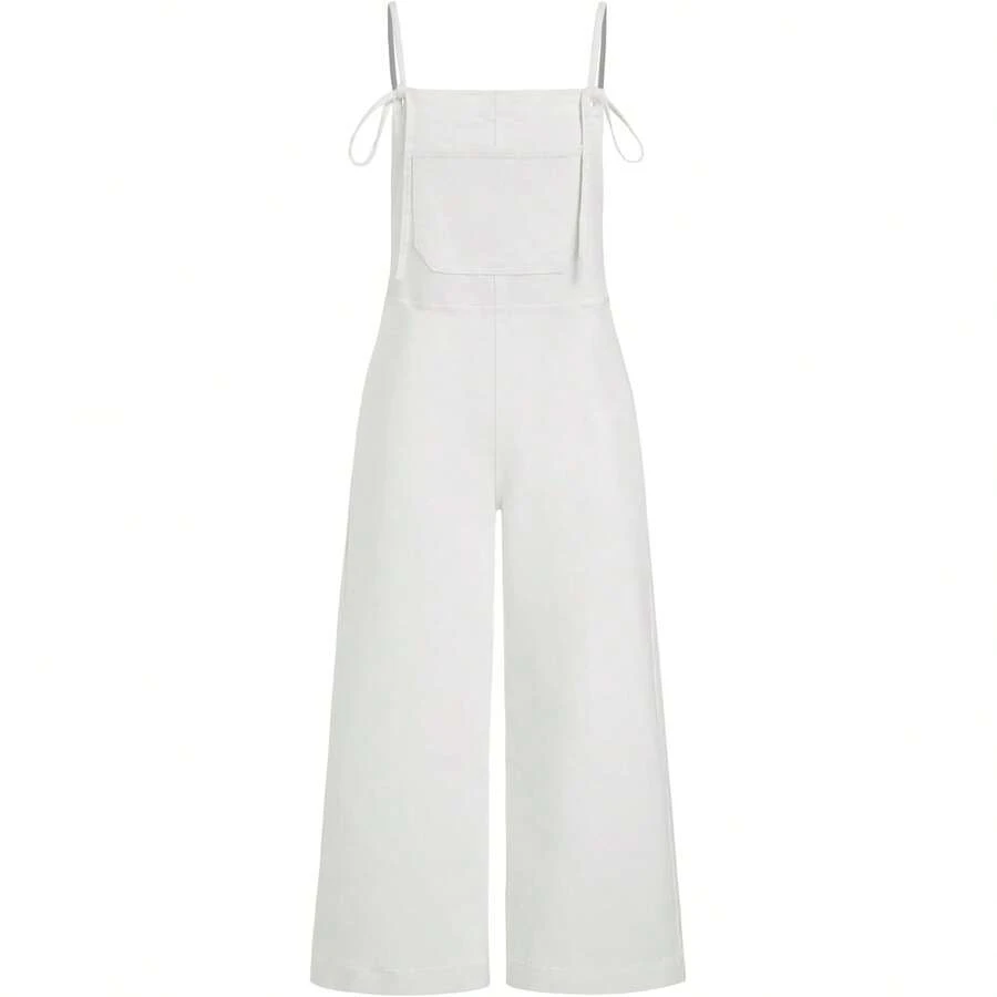 cider Overalls For Women Denim Jumpsuits Adjustable Strap Baggy Wide Leg Jean Overalls With Pockets Variant 1 - White - View 1