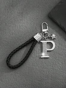 1pc Fashionable European & American Style Creative Versatile Premium English Letter Shaped Keychain Bag Charm, Suitable For Men & Women Car Key Bag Decoration And Holiday Gift - Silver - View 13