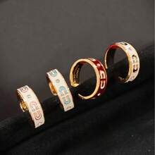 1Pc Exquisite Drip Oil Inlaid Zirconia Ring Fashion Daily Finger Jewelry For Women - Oil-dripping Ring - View 1