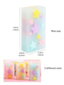 5pcs Star-Shaped Jelly Erasers, Low-Dust Ultra-Clean Cartoon Erasers, No-Trace High-Aesthetic, Suitable For Learning, Writing, First Day Of School - Multicolor - View 8
