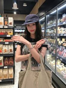 2026夏季兩件套 薄透蕾絲印花短袖T恤 + 圓領短版上衣 黑色優雅款 - 黑色 - 查看 4