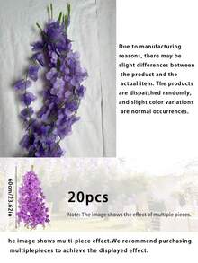 30 pièces/20 pièces/1 pièce Glycine artificielle violette premium, brins de vigne de glycine artificielle violette dense en fibre, vigne de glycine artificielle, fleurs artificielles d'extérieur, décoration de fête, décoration de vigne fleurie, décoration intérieure, décoration extérieure, décoration de jardin de cour, convient pour la décoration de mariage, hôtel, fête, fête de jardin, cour, convient pour diverses décorations intérieures et extérieures, toutes saisons, durable et belle - Prune - Voir 5