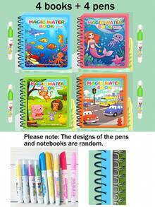 Magic Water Color Painting Sketchbook – Reusable Doodle Pad With Handmade Watercolor Artwork, Coloring Drawing Pages, And Educational Activities. A Reusable Scribble Filling Book & Art Activity Set, Perfect For Back To School - Multicolor - View 8