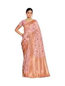 Banarasi Silk Saree, Cultural Wear For Women - Multicolor - View 3