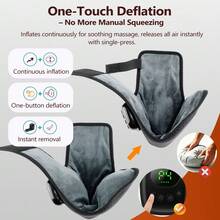 Hailicare 氣壓按摩器 4種氣囊按摩模式 3段加熱 15分鐘定時倒數自動關機 Type-C充電接口 氣囊壓力足踝按摩器 適合辦公室與居家使用 單個/成對可選 理想節日禮物 - 黑色 - 查看 6