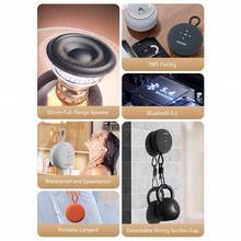PHILIPS TAS1120 浴室藍牙 5.4 迷你吸盤式淋浴喇叭，IPX4 防水，附便攜掛繩，深沉低音 360° 環繞立體聲，配備 52mm 喇叭單體，適用於居家、辦公室、戶外與露營 - 查看 4