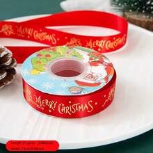 Letter Cartoon Polyester Christmas Gold Foil Ribbon Floral Gift Box Decoration Red Green Christmas Ribbon - A - View 11
