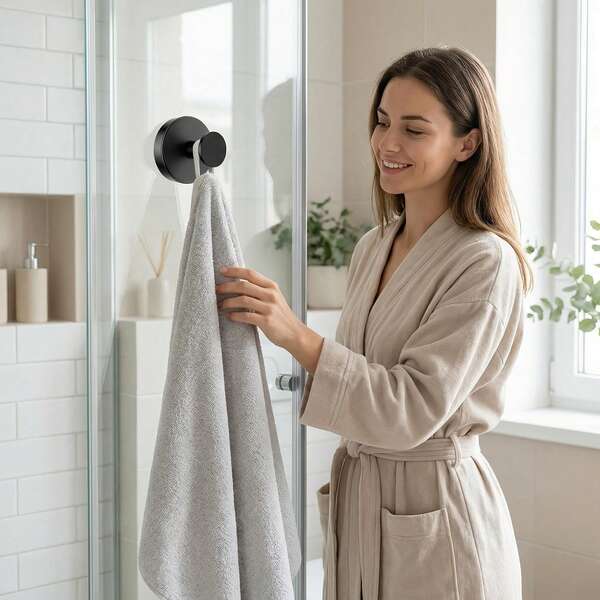 Transparent Rotatable Suction Cup Hook, Back To School Dorm Storage, Reusable Strong Adhesive Wall Hook, No Residue Waterproof, Suitable For Student Bathroom Kitchen Cabinet Door Hanging Hair Accessories Towels