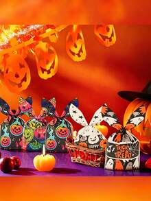 50 buah Kantong Hadiah Hantu Halloween, Kantong Hadiah Permen Telinga Kelinci, Dekorasi Meja Pesta Halloween, Cocok untuk Acara Kumpul dan Pesta Liburan, Kantong Hadiah Pesta Penyihir, Kantong Hadiah Halloween - Kantong Permen Telinga Kelinci - View 9