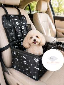Waterproof Breathable Pet Car Seat, Portable Foldable In-Car Dog Ty Basket For Small Medium Pets, Universal Car Seat Cover With Breathable Mesh, Non-Slip Bottom & Seat Belt Anchor For  Pet Riding - One Size Fits All - View 7