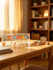 Exquisite Personalized Acrylic Desktop Nameplate For Teachers, Teacher Gift, Office Decor - Multicolor - View 4