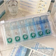 6pcs Mini Glue Tapes For Scrapbooking, Gradient Green / Blue Color Double Sided Tape Roller For Crafts, Small Dotliner Tape Runner, Adhesive Scrapbook Supplies, Student Back To School - Mini Sized - View 10
