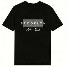 Za Unisex T-Shirt 100% Cotton Regular Fit With Graphic Print, Short Sleeve, Casual Style, Summer Streetwear, Urban Style, Printed Top, Vintage Fashion, Soft And Breathable. - 鏽棕色 - 查看 2