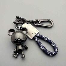1pc Cute Creative Cartoon Exquisite Bear Car Keychain/Couple Handmade Woven Rope Backpack Pendant/Birthday Holiday Gift - Bear Keychain - View 1