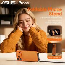 ASUS 240W Foldable Stand Type-C Cable, Built-In Phone Stand. Comes With A 90° Angled Plug, Supporting 360° Rotation And Multi-Angle Adjustment,Braided Fast Charging Cable With Multi-Function Holder, Compatible With IPhone 15-17 ProMax, IPad, Tablet, Designed Specifically For Gaming, It's The Perfect Easter Gift To Give To A Friend. - Black - View 3