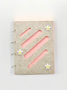 Libro de almacenamiento de accesorios para el cabello de fieltro de 4 páginas, caja de almacenamiento de pinzas para el cabello de bebé, libro de almacenamiento de joyas para niños - color avena - Ver 2