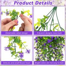 1/3pcs Artificial Camellia Hanging Plant - Plastic Material, No Pot Needed, Suitable For Home And Outdoor Decor, Ideal Choice For Valentine's Day, Mother's Day, Father's Day And Wedding Decoration, Indoor And Outdoor Decoration, Colorful Floral Design, Artificial Plant, Artificial Flower - Purple - View 8