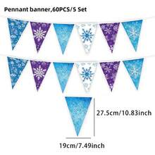 1/3/5 Sets Winter Party Decorations Snowflake Bunting Snow Scene Paper Banners, For Winter Themed Birthday Party Decorations Supplies - Snowflake Triangle Flag - View 9