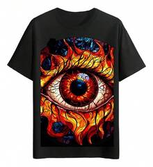 Burning Eye T-Shirts Artistic Design - White - View 6