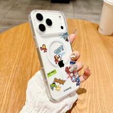 Funda para Teléfono - Funda para Teléfono Marvel --- Estilo Retro Pixelado de Iron Man, Thor, Hulk y Capitán América, Equipada con Conexión Magnética Magsafe, Compatible con iPhone 17, 11 PRO, 11 PRO MAX, 12 PRO, 16 PRO MAX, 13 PRO, 13 PRO MAX, 14 PRO, 17 E - transparente - Ver 5