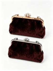 Pearl Flower Kiss Lock Hardware Accessories, Three-Color Vintage Metal Frame With Crossbody Chain, DIY Handmade Evening Bag Clutch Making Materials, Wear-Resistant Rust-Proof Easy To Sew, Suitable For Making Dress Bags, Coin Purses, Party Handbags, Ideal For Craft Enthusiasts, Tailors, DIY Lovers, Handmade Bloggers, Birthday, Holiday Handmade Gifts, Frame Hardware, Bag Metal Lock, Crossbody Chain Accessories - Multicolor - View 9