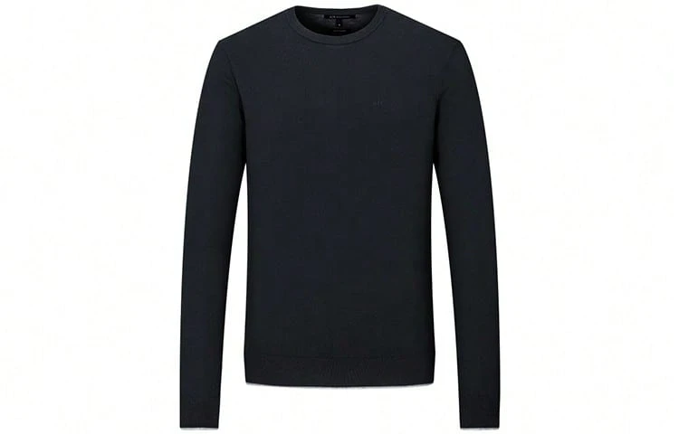 ARMANI EXCHANGE Logo Embroidered Knitted Jumper Black - Black - View 1